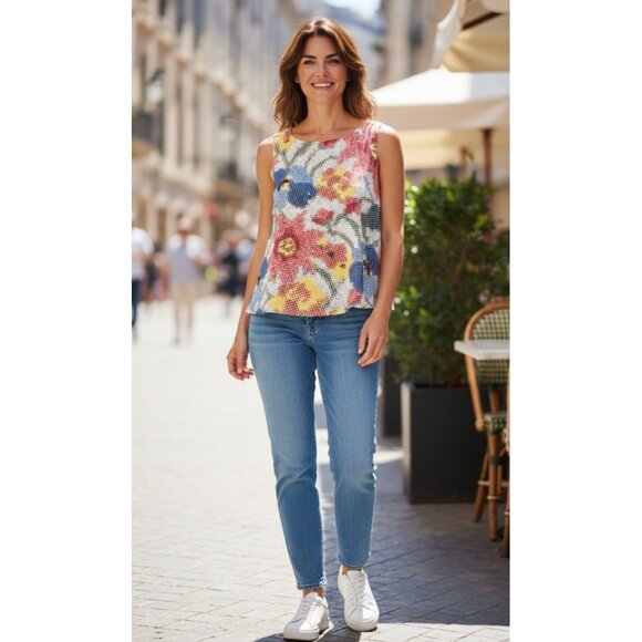 Women's - Kate Spade Saturday Floral Sleeveless Trapeze Top, Size XS - Picture 1 of 7
